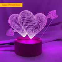 Lámpara De Noche 3D Con Corazones Y Interruptor Táctil LED Para Decoración De Hogar Luz Atmosférica Colorida Para Mesa Lámpara De Borde - details 7