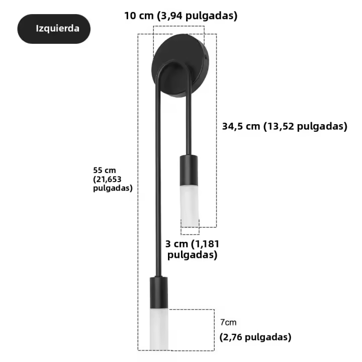 Lámpara De Pared LED Dorada Negra Lujo Moderna Nórdica Minimalista Creativa Para Sala De Estar Corredor Dormitorio Lateral - 1