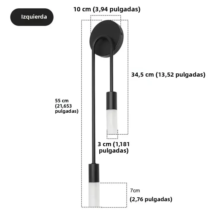 Lámpara De Pared LED Dorada Negra Lujo Moderna Nórdica Minimalista Creativa Para Sala De Estar Corredor Dormitorio Lateral - 1