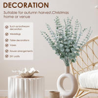 10 Piezas De 38CM Hojas De Eucalipto Artificiales Verdes Ramas De Hojas Y Flores Para Arreglo Floral DIY Centros De Mesa Para Boda Decoración Del Hogar - details 3