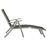 vidaXL Tumbona plegable textilene y aluminio y plateado Sillas de Exterior Ideal para jardín, playa, piscina, terraza Tumbona Piscina Tumbonas Playa Tumbonas Jardín Exterior - details 2