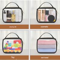 Bolsa cosmet transparente-Bolsa de cosmet de gran apertura con mango, bolsa cosmet transparente esencial para viajes, bolsa de viaje de inodoros - details 3