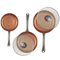 Set de 3 sartenes San Ignacio Optimum Copper 20/24/28cm (2 con tapa) - Aluminio prensado antiadherente - Apto para inducción - details 1