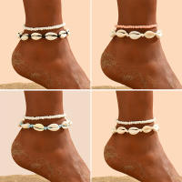 2PCS Pulseras De Tobillo Con Concha Natural Y Cuentas De Resina Para Mujer Joyería De Playa Bohemia Accesorio Veraniego Para Pies - details 0