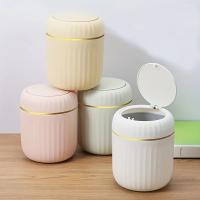 Mini Papelera De Escritorio Con Tapa Organizador De Basura Botella De Agua Ecológica Hecha De Plástico Duradero Para Dormitorio Y Oficina - details 4