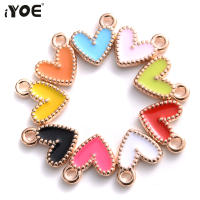 iYOE 30pcs Charms De Corazón Enamel Colorido 8.5x9mm Pendantes Para Joyería DIY Hebillas Pulseras Collares Manualidades - details 1