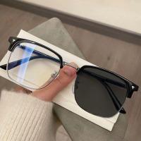Gafas De Computadora Para Hombres Y Mujeres Con Lente Anti-Radiación Y Fotoquímica Cuadradas De Metal Reemplazables Para Bloquear Luz Azul - details 1