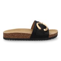 PuntoSalao Sandalias planas cómodas bio en pala para mujer color negro VR5-1757 - details 1
