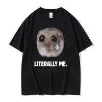 Camiseta De Moda Vintage Kawaii Triste De Hamster Divertida Para Hombres Y Mujeres Verano Casual Oversize Streetwear Polyester - details 14