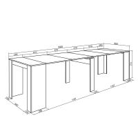 Skraut Home - Mesa Consola Extensible - Mesa Auxiliar - S III - 58/302x90x77cm - Práctica y Versátil - Estilo Moderno - Fácil Montaje - details 4