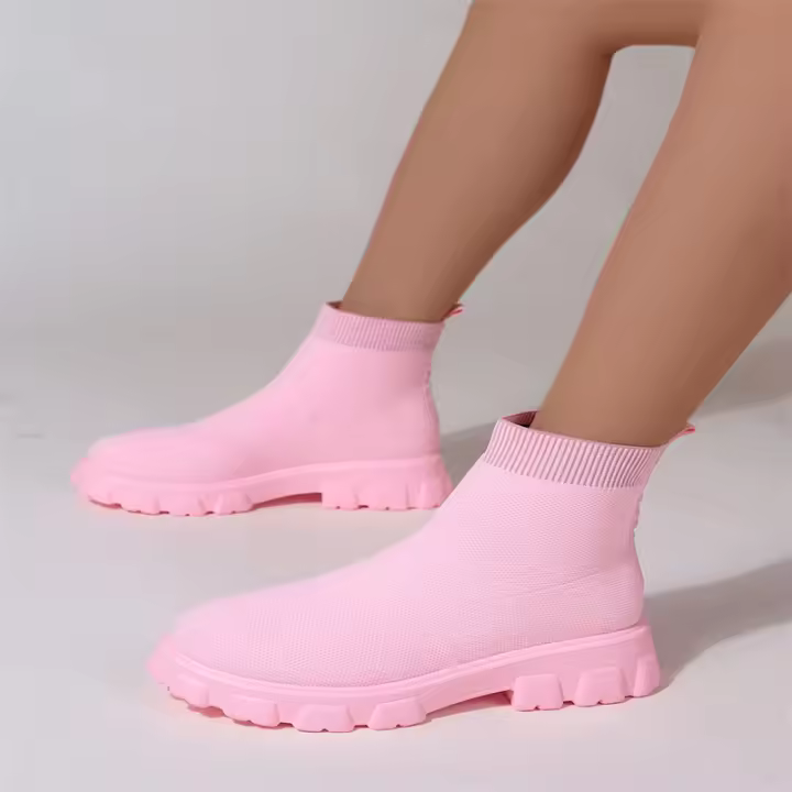 Botas De Tobillo Para Mujer Ligero Casual Moda Navidad Invierno Botas De Prensa Gruesa Suela Antideslizante Transpirable Talla Real - 1