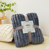 Manta Gruesa De Color Sólido Con Rayas Anchas Manta Suave Y Cálida Para Sofa Y Cama Cubierta De Tela Decorativa Para Dormitorio En Casa Estilo Geométrico - details 9