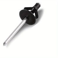 50pcs Clavos De Ojo De Bola Trifolios De Aluminio Negros Y Plateados Para Decoración Interior De Coches Diámetro 3/16 Con Gran Flanco - details 1
