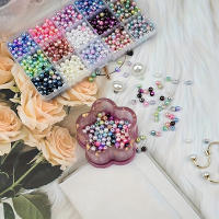Juego De Perlas Imitación Gradiente De Sirena Con 15 Celdas Set De Alrededor De 900 Piezas Para Fabricación De Joyas - details 5