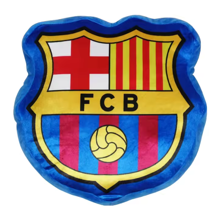 Cojín Fútbol Club Barcelona forma escudo 3D tamaño Cojín tamaño 35cm producto oficial tacto suave 3DFCB - 1