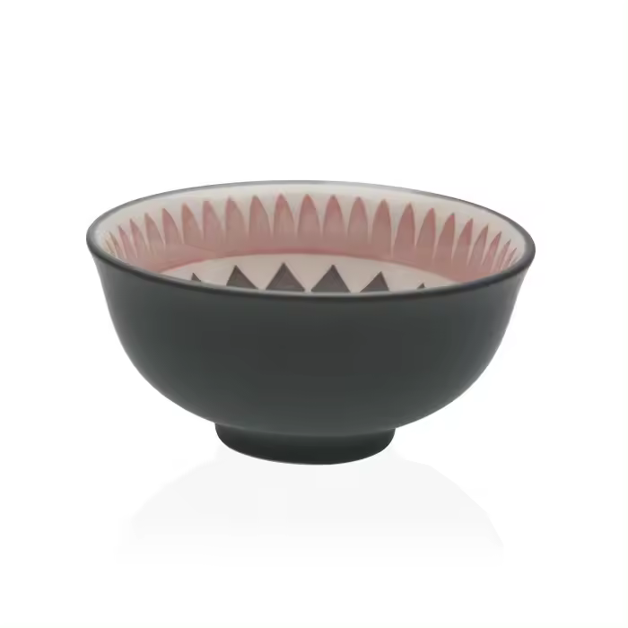 Cuenco Avalon Porcelana Gris Dibujos Geométricos (8,5dx5 cm) - 1