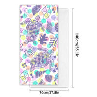 Nueva toalla de playa de microfibra imprimible con diseño de tortuga marina, toalla absorbente para nadar en la playa. - details 5