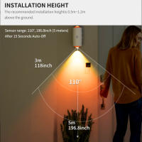 Lámpara De Pared LED Recargable Con Sensor De Movimiento RGB Dimmable Iluminación Ambiental Para Entrada Armario - details 3