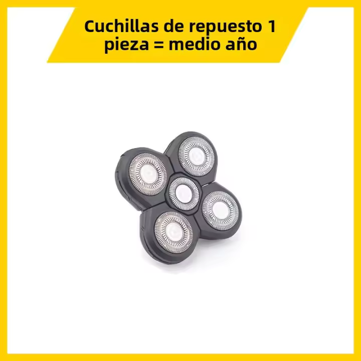 Cabeza De Aparato De Barba Y Pelo Eléctrico Reemplazable 5D Cincos Cortadores Flotantes Acero Inoxidable Impermeable Para Rostro - 1