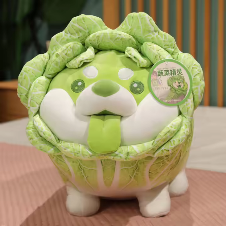 Juguete De Peluche Creativo En Forma De Brócoli Perro Suave Almohada Regalo Para Todas Las Edades Relleno De Algodón PP - 1