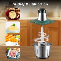 Picadora de carne Eléctrica, picadora de Alimentosmultitifción de 2 velvidades con contenedor y Cuchillas de Maple inoxidable de 3 litros, batidora picadora de verduras Manual de 110 W, para - details 2