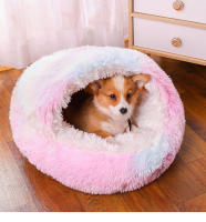 Cama De Gato Redonda De Peluche 2 En 1 Almohadilla Para Gato Casa De Gato Saco De Descanso Para Perro Pequeño Tamaño S/M/L Colores Variados - details 5
