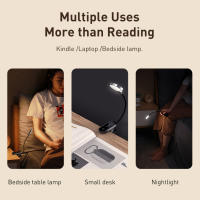 Lámpara De Escritorio Baseus LED Con Clip Iluminación LED Para Lectura Y Noche Luz De Noche Recargable Por USB Control Táctil Sin Etapas - details 14
