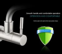 Grifo De Cocina De Acero Inoxidable Montado En Pared Sencillo Para Agua Fría Curva Baja Tapa De Agua De Calidad Premium - details 7