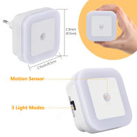 Lámpara Nocturna LED Inalámbrica Con Sensor De Movimiento EU UK Plug-in Auto Dusk to Dawn Sensor Eficiente Energéticamente Para Niños Hogar Forma Rectangular Fuente De Luz LED - details 7