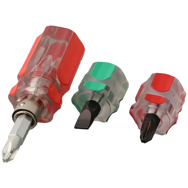 Kit De 3 Destornilladores Cortos Interchangeables Con Cabeza Plana Y Cruzada Herramienta De Reparación Para Máquinas De Coser - 1
