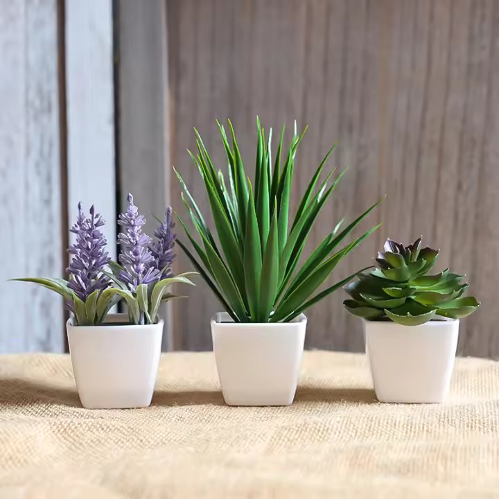 Set De Decoración Para El Hogar Con Plantas Simuladas En Maceta Para Escritorio De Oficina Ventana Foyer Jardín Courtyard - 1