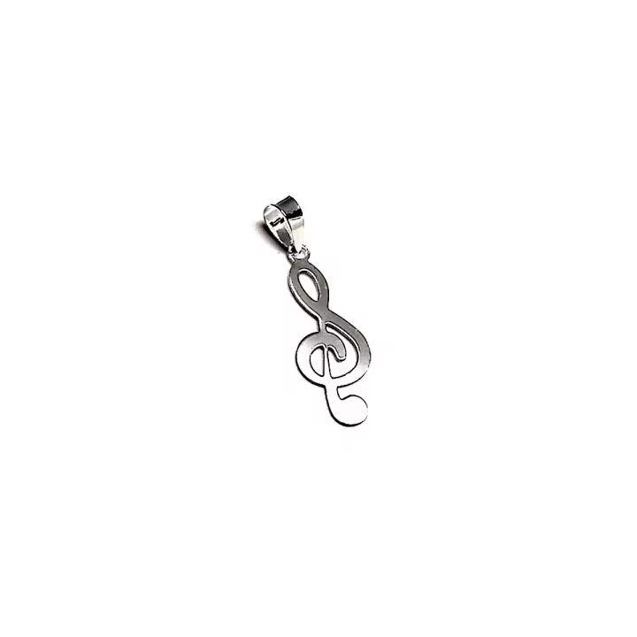 Inmaculada Romero Colgante Plata Ley 925m Clave Sol Música Unisex 28mm - 1