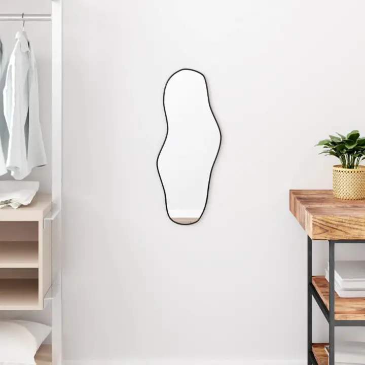 vidaXL Espejo de pared negro 60x25 cm - 1