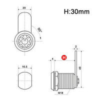 Cerradura De Cilindro Para Armario Mailbox Cerradura De Cam Para Muebles Puerta Gabinete Locker Caja Con 2 Llaves Herramienta De Muebles - details 10