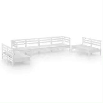 VIDAXL conjunto mobiliario de 8 sofás para jardín fabricados en madera maciza de pino con acabado en color blanco vida xl - 1