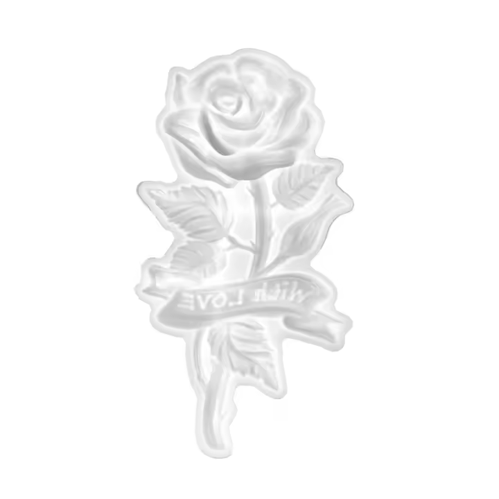 Molde de silicona con adorno de rosa de amor, resina epoxi de cristal, artesanía de fundición, herramientas de fabricación de decoración del hogar hechas a mano - 1