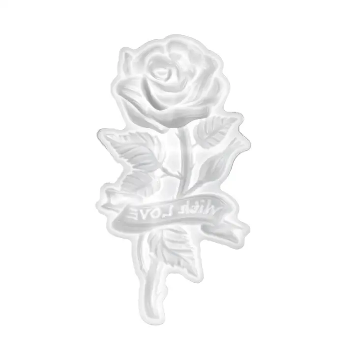 Molde de silicona con adorno de rosa de amor, resina epoxi de cristal, artesanía de fundición, herramientas de fabricación de decoración del hogar hechas a mano - 1