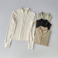 Ropa De Yoga Para Mujer Con Cuello Erguido Y Mangas Largas Impermeable Top De Entrenamiento Deportivo Para Correr - details 0