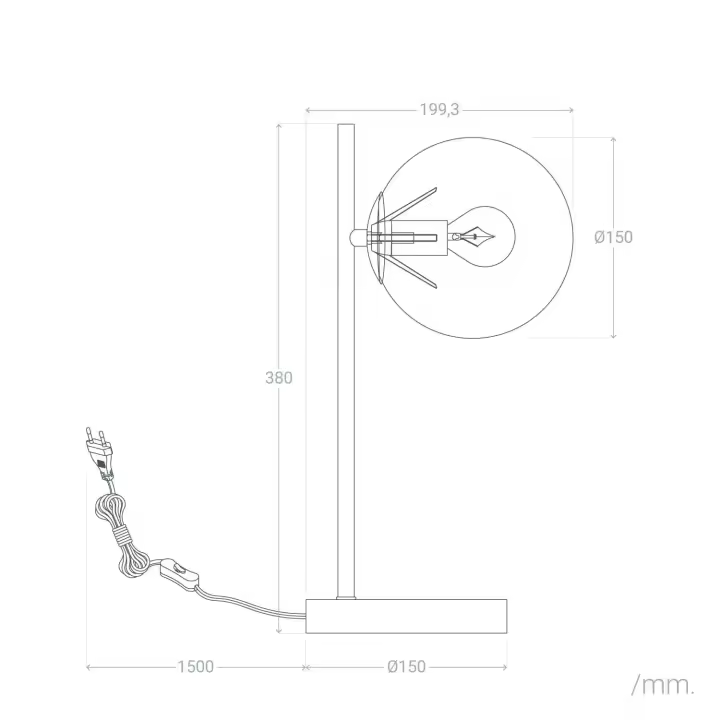 Ledkia Lámpara de Mesa de Metal y Cristal Lune Blanco - 1