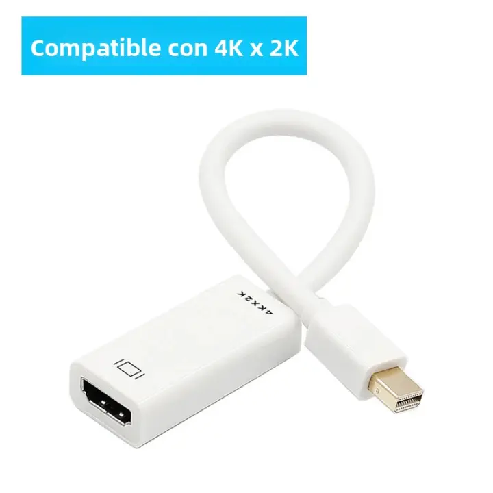 Cable Adaptador Mini Displayport a HDMI 4K 1080P Compatible Para Apple MacBook Air pro Conector Macho Mini Displayport a Conector Hembra HDMI - 1
