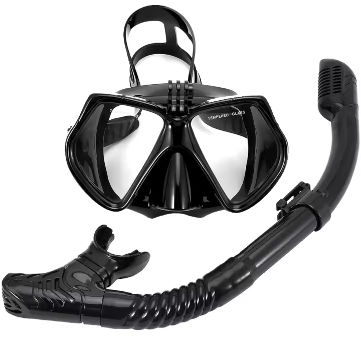 Juego De Snorkel Para Adultos Mascarilla De Natación Con Cámara GoPro Deportes Acuáticos Anti-Vaho Gafas Secas Tubo De Snorkel Profesional - 1