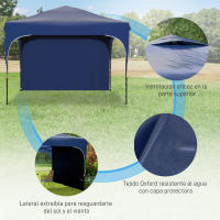Outsunny Carpa Plegable 3x3 m Altura Ajustable Cenador de Jardín con Lateral Desmontable Techo de Ventilación 4 Sacos de Arena y Bolsa de Transporte para Camping Fiestas Blanco - details 6
