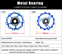 HASSNS Pulleys De Derilecto Para Bicicleta Cerámica De Metal 11T 13T Derilecto Trasero De Montaña Y Carretera Para Ciclismo - details 1