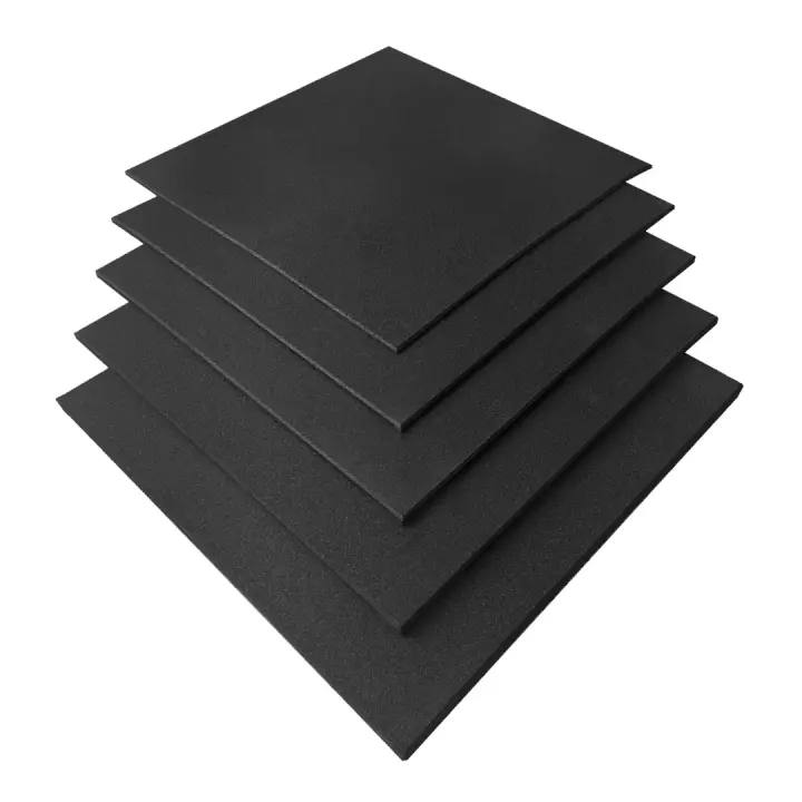 Losetas de caucho antideslizantes para gimnasio, baldosas de goma para exterior. 50x50x1 cm. Negras. - 1