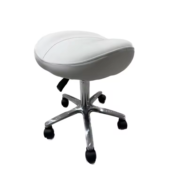 TABURETE DE PELUQUERIA,SILLA DE PELUQUERIA,ASIENTO DE MATERIAL CUERO SINTETICO Y DISEÑO ERGONOMICO,ALTURA REGULABLE,GIRATORIO Y BASE ESTABLE CON 5 RUEDAS,TABURETE TRABAJO PARA COSMETICA ,DENTISTA, MANICURA  Y PEDICURA - 1