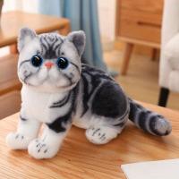 Muñeco De Peluche Realista Gato American Shorthair Simulación Juguete De Gato Bonito Decoración Para El Hogar Regalo Para Mascotas - details 1