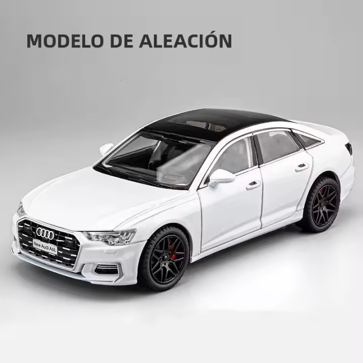Nueva Audi A6 De 1:24 En Escala Modelo De Aleación Vehículo Miniatura Con Sonido Y Luz Coleccionable Para Niños Regalo De Cumpleaños - 1