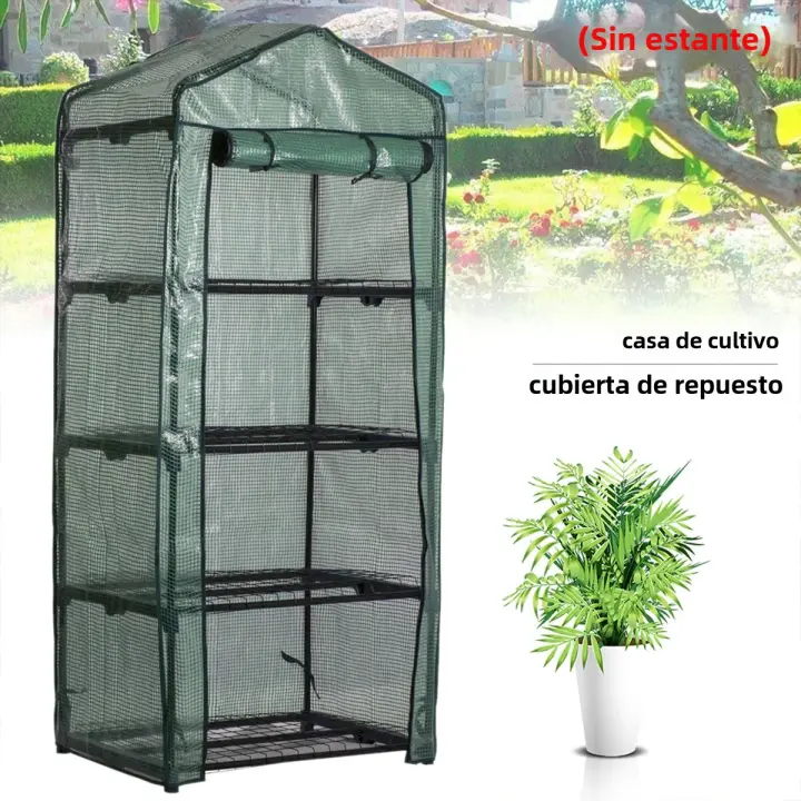 Cubierta De Jardín Mini Greenhouse 4 Niveles Resistente Al Agua Con Puerta De Cierre En Rollo Ideal Para Plantas Flores Y Verduras - 1