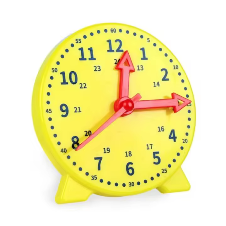 Reloj educativo amarillo, hora, minuto, segunda vez, jardín de infantes - 1