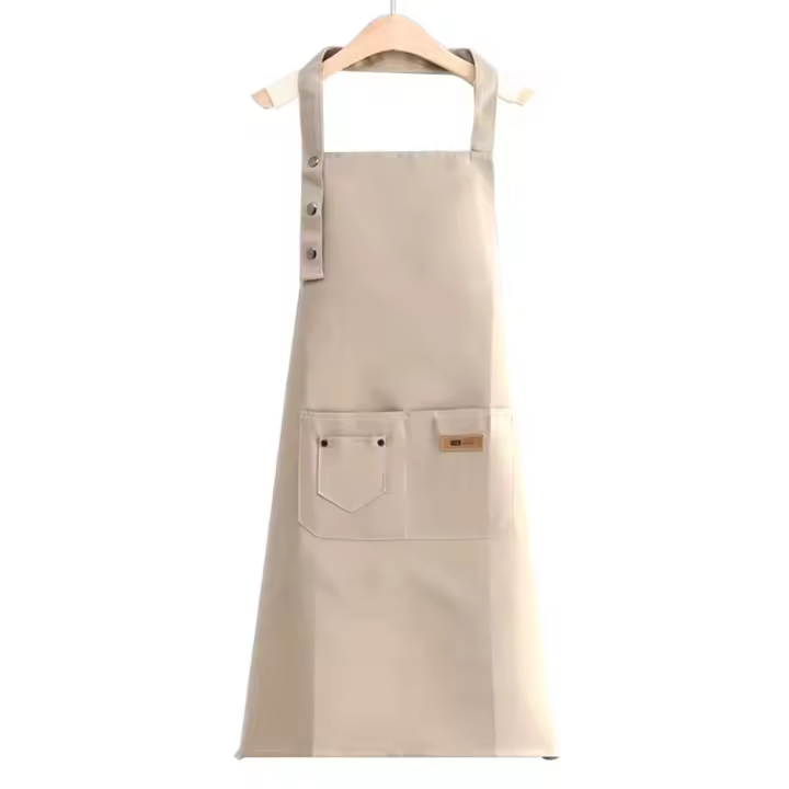Delantal ajustable con Pechera impermeable, resistente a Las Manchas, con dos bolsillos, para Chef de Cocina, horneada, barbacoa - 1